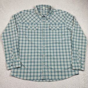 STIO Eddy Shirt Men's Size XXL Green Plaid Pearl Snap Long Sleeve Outdoor EUC